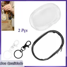 2 peças Mini  Bolsa Organizadora Transparente com Zíper Resistente Compacta e Portátil para Cabos e Acessórios