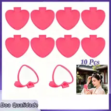 10pçs Rosa-escuro espelhos compactos presentes espelhos de bolso para bolsa de maquiagem Coração Com Tampa 7x6.6cm