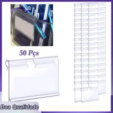 50 etiquetas de prateleira de acrílico suporte de placa de varejo transparente suporte de exibição pequeno 5x4cm