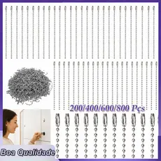 Kit 200-800 Correntes de Bolinhas Prateadas 2,4mm x 10cm Para Presentes Cartões Chaves Pingentes e DIY Criativo Fácil