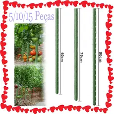 Estacas de jardim Estacas de aço revestidas de plástico de 60/75/90 cm para plantas trepadeiras em crescimento