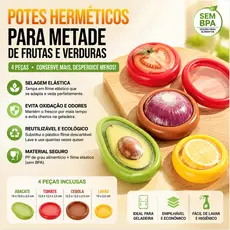 4Pcs Caixa de Silicone Armazenamento Frutas/Legumes: Reutilizável, Mantém Cebola/Abacate Frescos
