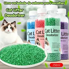 Três perfumes - bolinhas desodorizantes antiodor para areia de gato, eliminador de odores, tira cheiro, para gatos