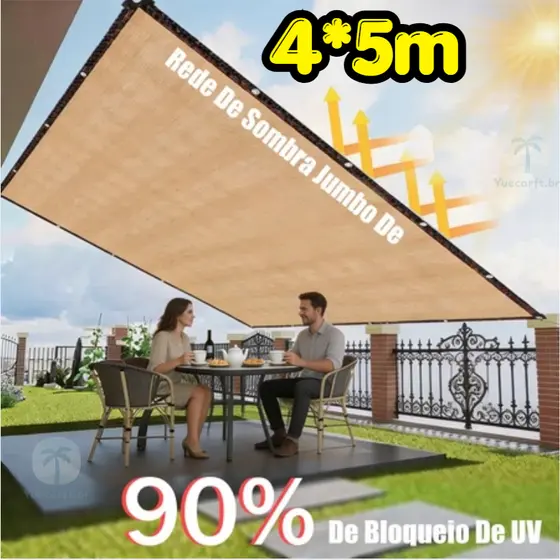 4x5m Large Shade Cloth 90% Shading Screen for Garage Pool Farm Sun Protection Net