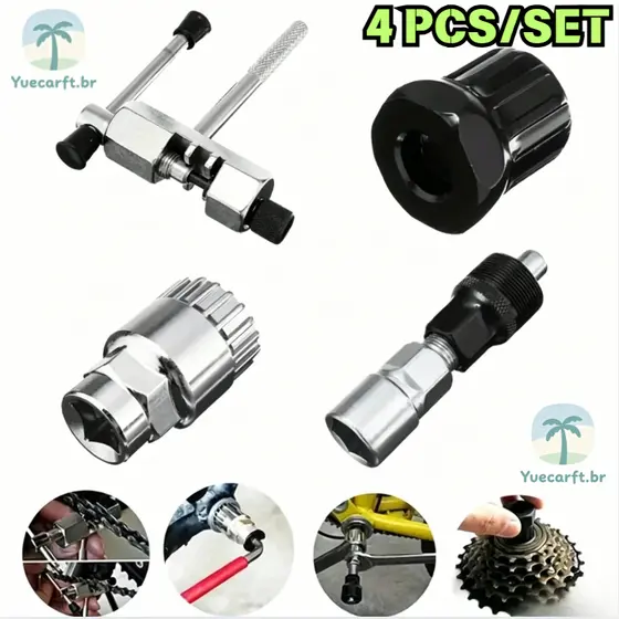 Kit De Chave Para Bike Extrator De Corrente Pedivela Movimento Central Para Consertos Reparos