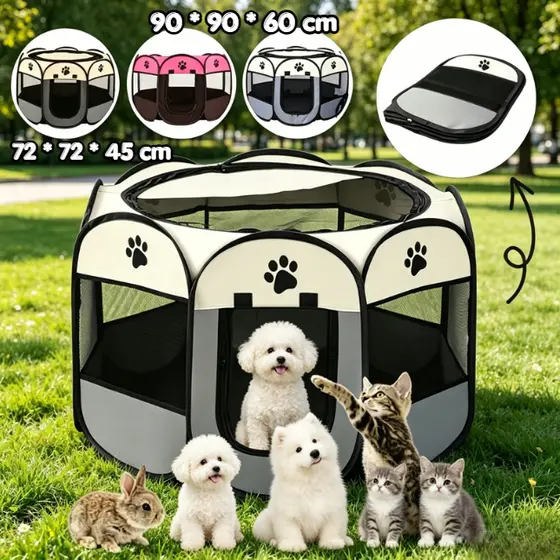 Pets - Tenda para Gato Cachorro Animais Casa de Estimação Cercadinho Dobrável para Cães Gaiola Cercadinho