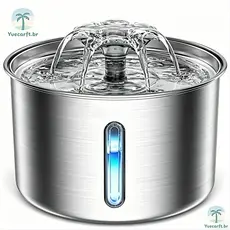 Aço Inoxidável Fonte para Gatos com Filtro 3L Dispensador de água para Cães Bebedouro Gato Automático Super Silencioso