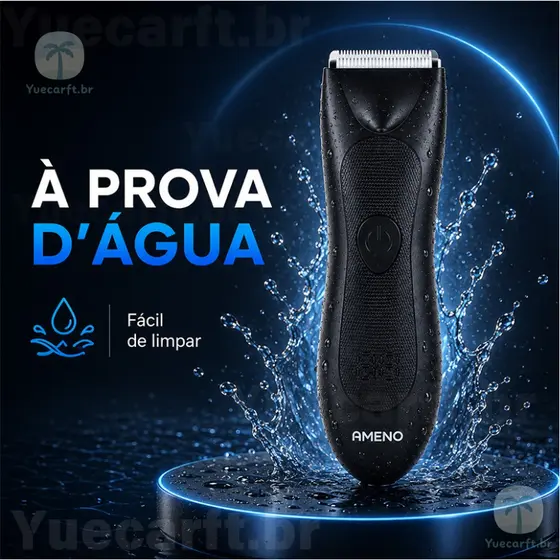 AMENO Máquina De Cortar Pelos – À Prova D'água Com Luz LED E Suporte, Ideal Para Virilha, Peito E Axilas