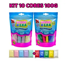 Kit Massa EVA Make+ Colorida - 10 Cores (Pastel e Arco-Íris) para Artesanato⁠