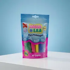 Massinha EVA Make+ 10 Cores Atóxica - Não Gruda Não Mancha Brinquedo Educativo⁠