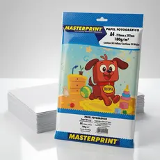 Papel Fotográfico Glossy A4 180g Masterprint Brilhante 50 Folhas Premium À Prova D'Água (NÃO ADESIVO)