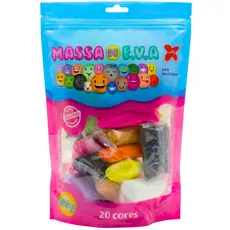 Massa De Eva Para Modelar Make+ Pacote 250g Com 20 Cores