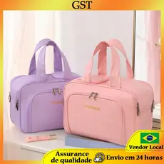 Bolsa cosmética portátil de grande capacidade, bolsa de armazenamento para cosméticos, divisória multicamadas, banheiro