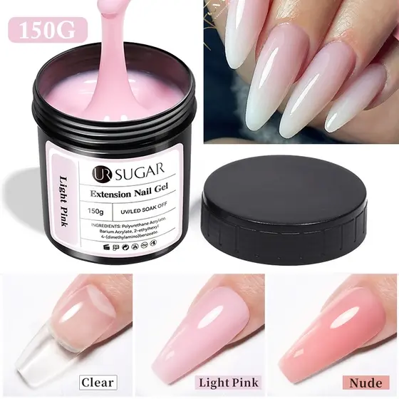 UR SUGAR 150g Gel de Extensão de Unhas Rosa Nude Leitoso Construção Rápida Auto-nivelante Gel UV Duro Construção