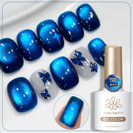 BORN PRETTY 10ml Reno Lago Gato Azul Gel Magnético Escuro Glitter Soak Off UV Verniz Para Arte Em Unhas Manicure Salão D