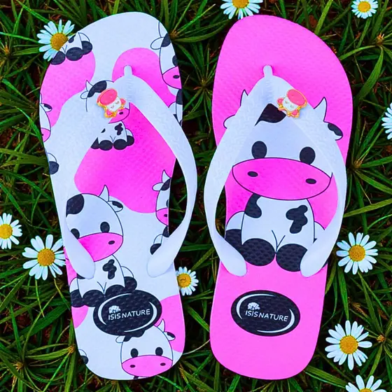 Sandália Cinelo Rosa Glitter Yin Yang e Símbolo Dinheiiro Oferta - Queima De Estoque!