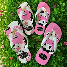 Chinelos Vaquinha Infantil NovidadeKit Mãe e Filha Isis Nature