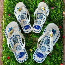 Kit de 2 Chinelos Mãe e Filha Isis Nature Adulto e Infantil Confortável Nature Blue