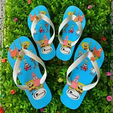 Kit com 2 Chinelos Adulto e Infantil Confortável do Bob Sponja Kit Mãe e Filha Isis Nature