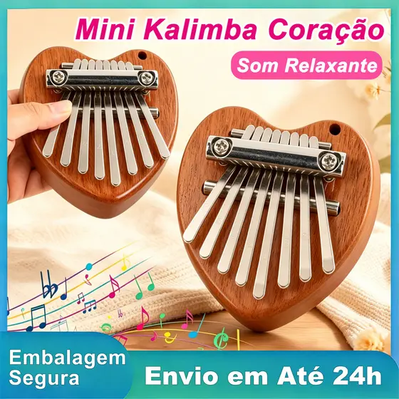 Piano de Polegar Acústico 8 Teclas Kalimba Mini Madeira Sapele Presente Romântico Dia dos Namorados