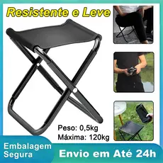 Banqueta Dobrável Leve Cadeira de Pesca e Camping, Cadeirinha de Piquenique Portátil