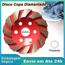 Disco Desbaste Diamantado Turbo 100mm x 22,23mm Para Esmerilhadeira Concreto Mármore Pedra