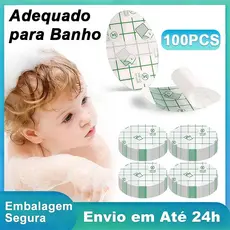 100pcs Adesivo Impermeável para Orelha Banho e Natação Infantil e Adulto Alta Qualidade
