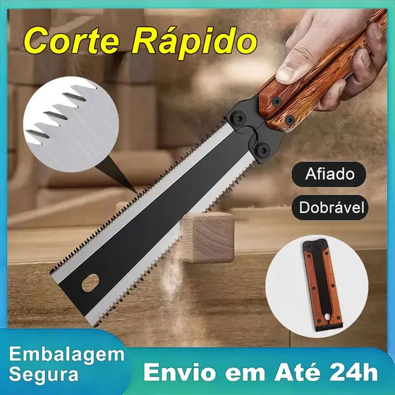 Serra de Poda Dobrável Profissional Lâmina Dupla para Jardinagem e Galhos