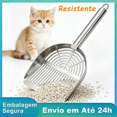 Pá para Areia de Gatos em Aço Inoxidável Ferramenta de Limpeza