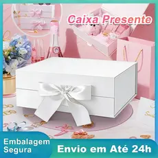 Caixa Presente Dobrável Rígida Magnética com Imã e Cetim - Para Dia dos Namorados Dar presentes