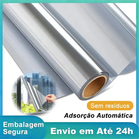 Película Insulfilm Refletiva Prata Espelhada Profissional 50cm Largura