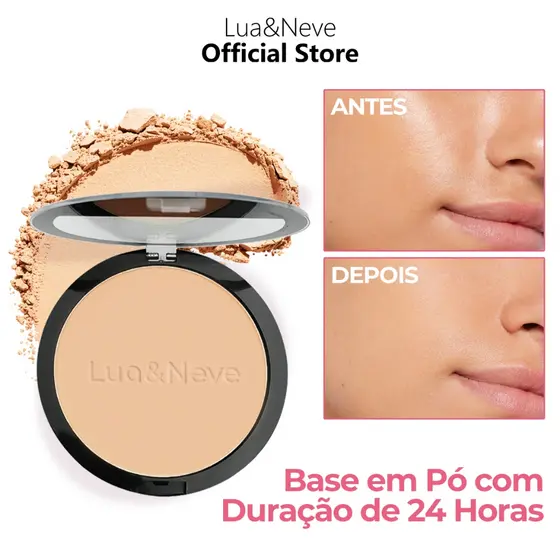 Pó Compacto Matte Controle de Oleosidade Toque Aveludado Longa Duração - Lua&Neve