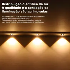 Luz de LED com Sensor para Armário 60cm Ultra Fina 3 Cores Recarregável
