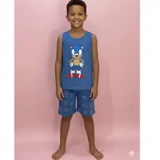 Pijama Masculino Infantil Regata de Personagem Estampado