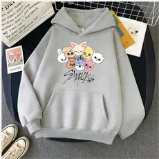 Moletom Canguru Flanelado Casaco Algodão Stray Kids Infantil E Adulto Confortável Feminino Unissex