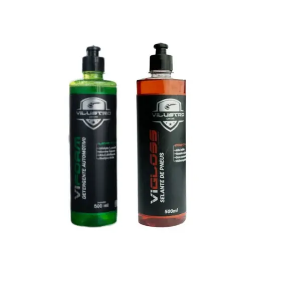 Kit Limpeza Automotiva Essencial Vifoam e Selante Pneus Vigloss 500ml