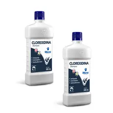 Kit com 2 Shampoo de Clorexidina Caes e Gatos Word Veterinaria 500ml