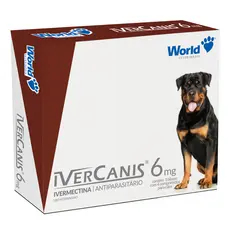 Ivercanis Ivermectina 6mg Remédio Pulgas Carrapatos e Sarna Caes 4 Comprimidos