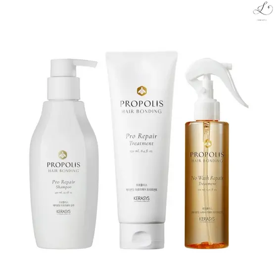Kerasys - Trio Real Propolis Hair Bonding Pro Repair - Shp. 450ml + Tratam. 250ml + Leave-in 200ml