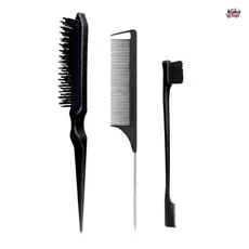 Conjunto De Escova De Cabelo 3 Peças Com Pente De Cauda De Mouse-Adição Perfeita À Rotina De Cuidados