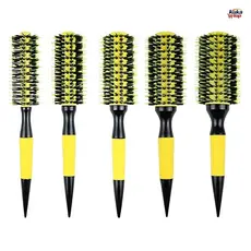 Kit 5 pc Escova De Cabelo Térmica Cerdas De Javali Mista Madeira