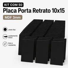 Porta Retrato MDF 10x15 Preto Liso Kit Econômico com 5 10 20 e 50 Peças para Quadros e Projetos Criativos