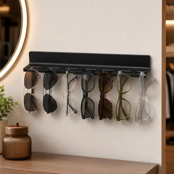 Suporte Organizador para 7 Óculos de Parede porta óculos para Quarto Closet Banheiro e Loja