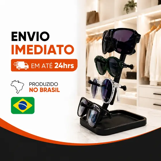 Organizador Porta Óculos 4 Lugares Óculos de Sol e Grau Expositor Suporte de Mesa Quarto Premium