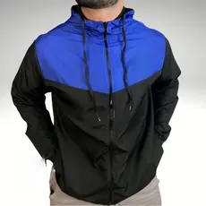 Jaqueta Corta Vento Masculino Leve e Confortável Lisa com Capuz e Bolso e zíper