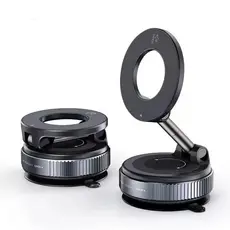 Suporte Magnético de Telefone Dobrável, Ajustável 360° para Carro, Montagem a Vácuo para Celular