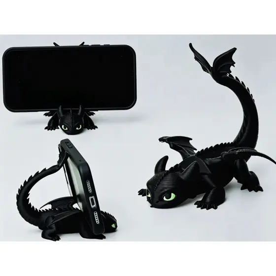 Suporte de Celular de Mesa Dragão Banguela Fúria da Noite | Suprte de celular |  Decorativo Geek Nerd Impressão 3D 📱✨