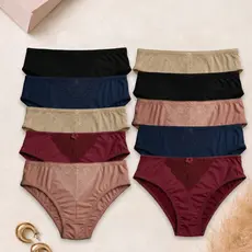 Kit 10 Calcinhas Feminina Delicada Com Meia Renda Conforto Nao Marca Calça Leve Micro Algodao Calçola Mulher Microfibra