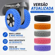 CHARLES X Conjunto de 8 peças de capas de silicone para rodas de bagagem com redução de ruído e proteção para as rodas