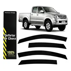 Calha Chuva Defletor Hilux Cab Dupla 2005/2015 4p Jogo Luxo